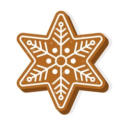 gingerbread cookie icon flat design editable line detail