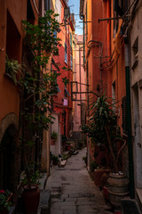 The streets of Vernazza village in Cinque Terre, Italy