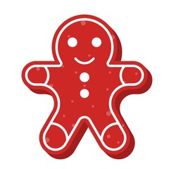 gingerbread cookie icon with detail. editable outline