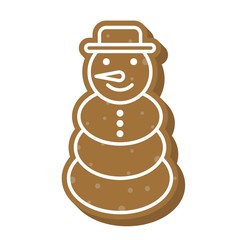 cute snowman gingerbread flat icon editable outline detail