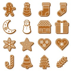 gingerbread for christmas theme, flat design with detail editable outline