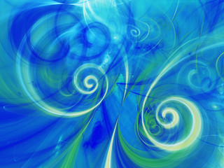 blue abstract fractal background 3d rendering illustration