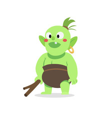 Ork ogre troll cute kid game character 