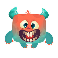 Funny cartoon monster. Vector Halloween illustration