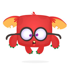 Funny cartoon monster. Vector Halloween illustration