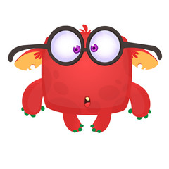 Funny cartoon monster. Vector Halloween illustration