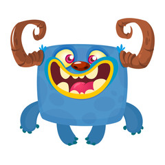 Funny cartoon monster. Vector Halloween illustration