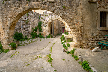 Fototapeta na wymiar Altstadtgasse Plomin, Istrien,Kroatien