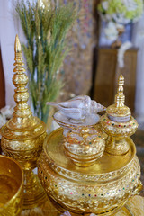 Fototapeta na wymiar Water Pouring, Thai Traditional Ceremony, Engagement