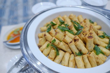 spring roll, Asian food,  Many Vegetable,  Healthy food
