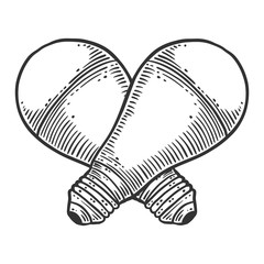 LED light bulb. Vector concept in doodle and sketch style. Hand drawn illustration for printing on T-shirts, postcards.