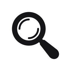 Search icon. Magnifying glass icon, vector magnifier or loupe sign.
