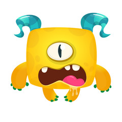 Funny cartoon monster. Vector Halloween illustration