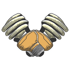 Mercury light bulb. Vector concept in doodle and sketch style. Hand drawn illustration for printing on T-shirts, postcards.