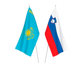 Slovenia and Kazakhstan flags