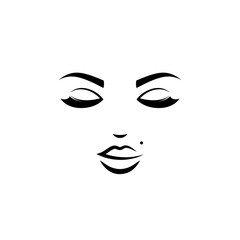 Black female icon with birthmark