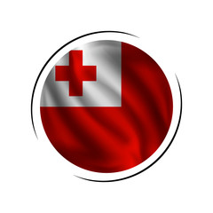 Waving Tonga flag,  the flag of Tonga, vector illustration
