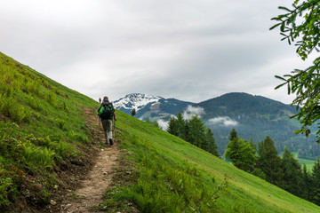 People hiking in the mountains of Maria Alm am Steinernen Meer