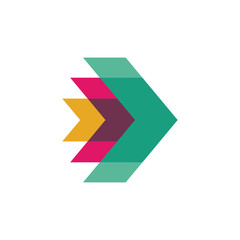 Arrow swiss style logo design vector