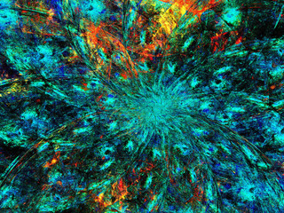 blue abstract fractal background 3d rendering illustration