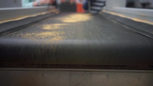 conveyor belt movement in a factory