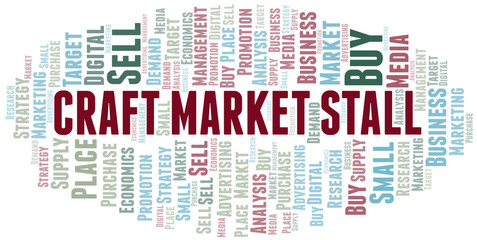 Craft Market Stall word cloud. Vector made with text only.