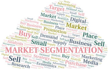 Fototapeta premium Market Segmentation word cloud. Vector made with text only.