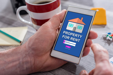 Property for rent concept on a smartphone