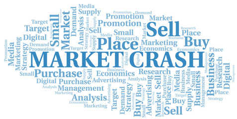 Obraz premium Market Crash word cloud. Vector made with text only.