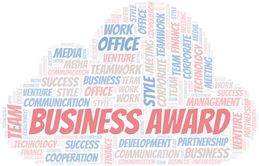 Obraz premium Business Award word cloud. Collage made with text only.