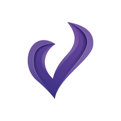 letter v modern 3d logo template