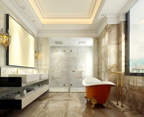 3d render of luxury bathroom