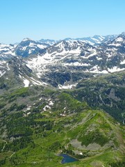 Obraz premium The Alps during a sunny summer day in Val Bognanco, near the town of Domodossola, Italy - June 2019.