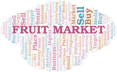 Obraz premium Fruit Market word cloud. Vector made with text only.