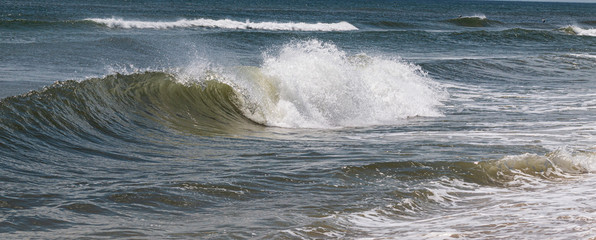 Waves in the Atlantic Ocean breaking near shore
