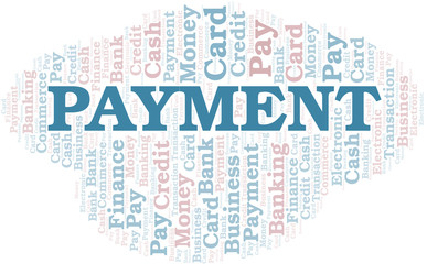 Payment word cloud. Vector made with text only.