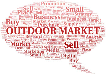 Outdoor Market word cloud. Vector made with text only.