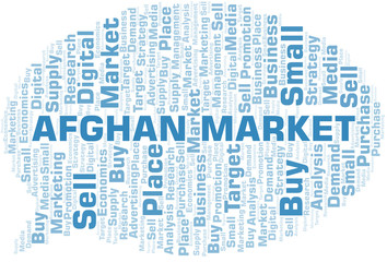 Obraz premium Afghan Market word cloud. Vector made with text only.