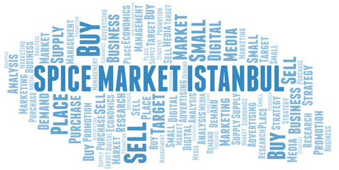 Spice Market Istanbul word cloud. Vector made with text only.