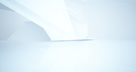 Fototapeta na wymiar Abstract white interior with window. 3D illustration and rendering.