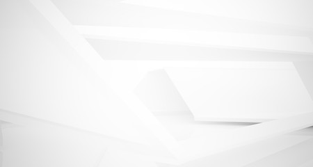 Abstract white interior with window. 3D illustration and rendering.
