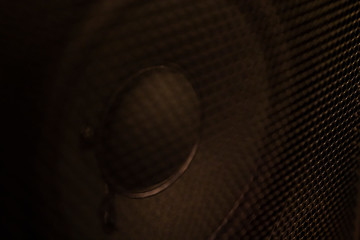 speaker monitor cone Closeup Shot inside a Rack
