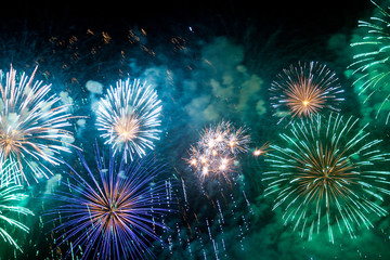 Bright colorful show of fireworks