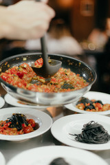  beautiful delicious dinner with table setting