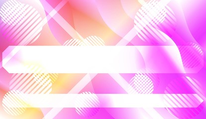 Abstract Shiny Waves, Lines, Circle, Space for Text. For Your Design Ad, Banner, Cover Page. Vector Illustration with Color Gradient.
