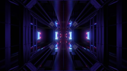 futuristic science-fiction tunnel corridor 3d illustration background