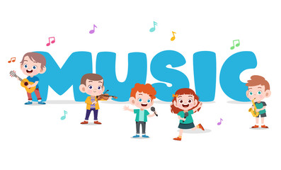 kids music instruments vector illustration