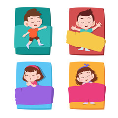 kids take a nap vector illustration