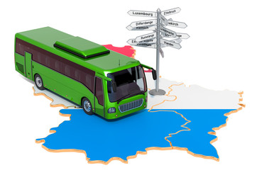 Luxembourg Bus Tours concept. 3D rendering