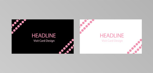 Fototapeta premium Simple business card template with abstract doted pattern. Standard size (50*90 mm)